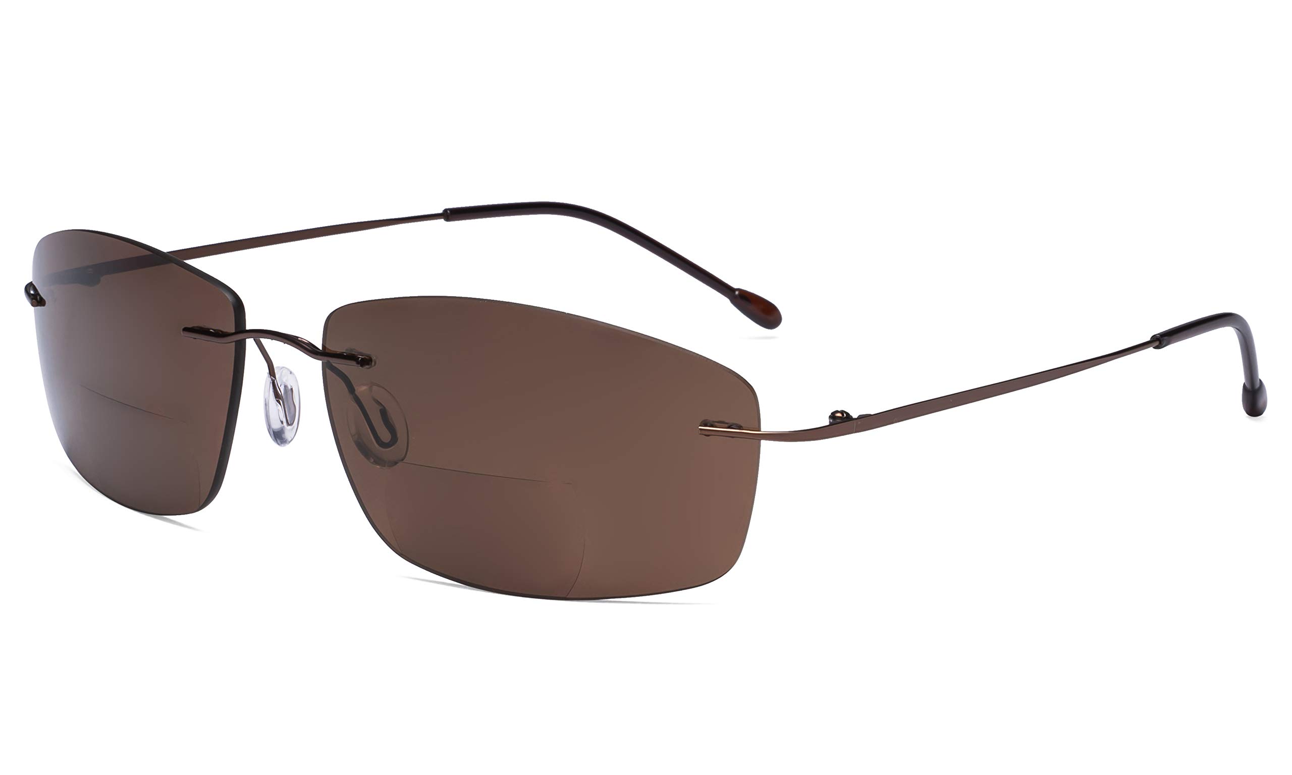 Eyekepper Frameless Bifocal Sunglasses for Women & Men - Lightweight Rimless Bifocal Readers with UV Protection - Perfect for Reading, Driving & Outdoor Activities in Sunlight