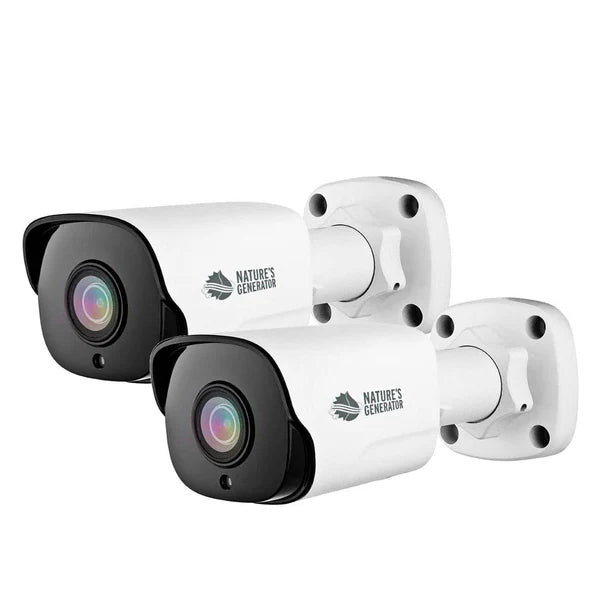 Natures Generator 2 x Powerhouse Solar Security Camera - Weatherproof Outdoor Surveillance for Home & Business Protection