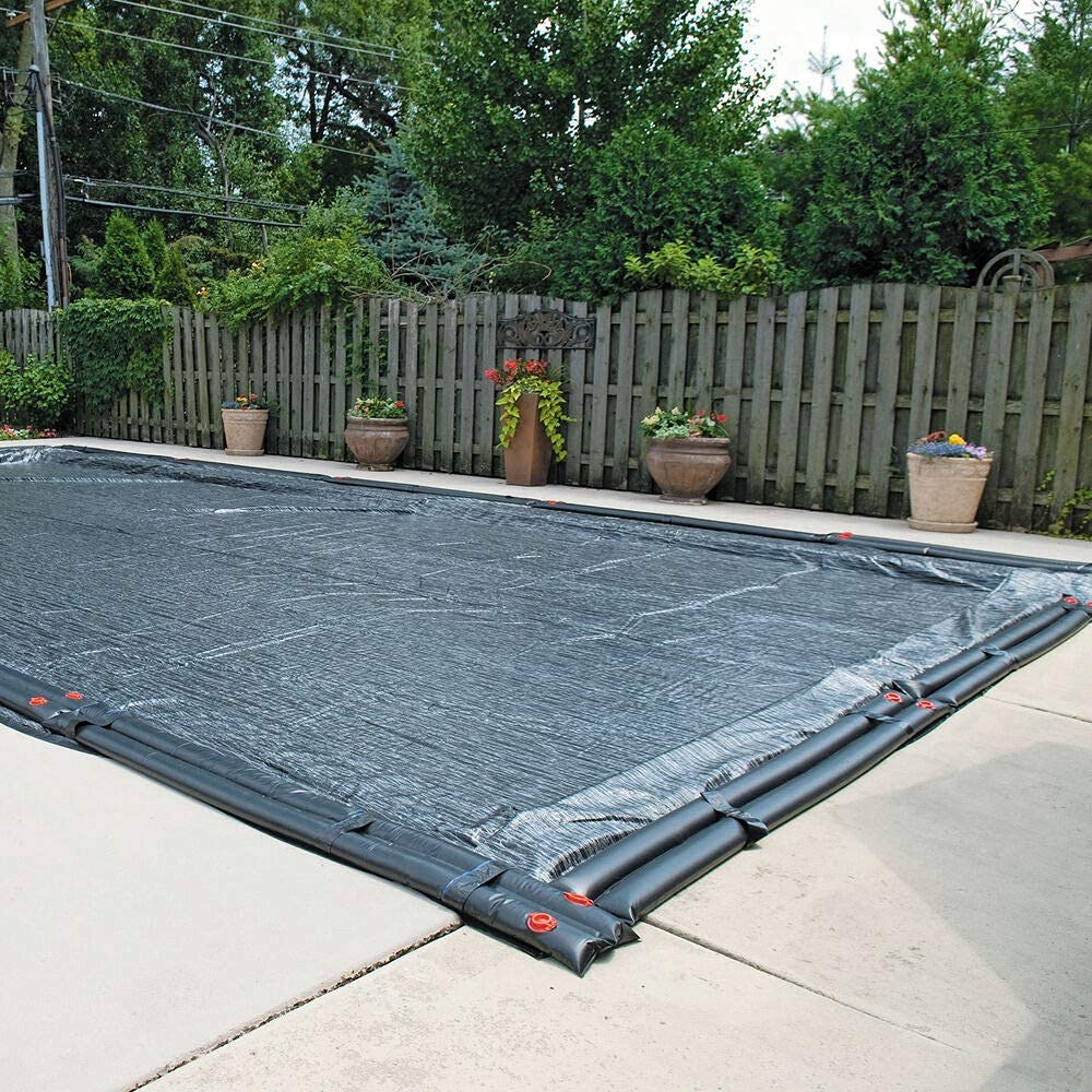Harris Pool Products Commercial-Grade Water Tubes/Bags for In-Ground Pools - Heavy Duty 24-Gauge UV-Protected Vinyl (8ft Super Duty Double Chamber, 12-Pack, Black) | Perfect for Pool Winterizing, Leak Prevention & Groundwater Protection