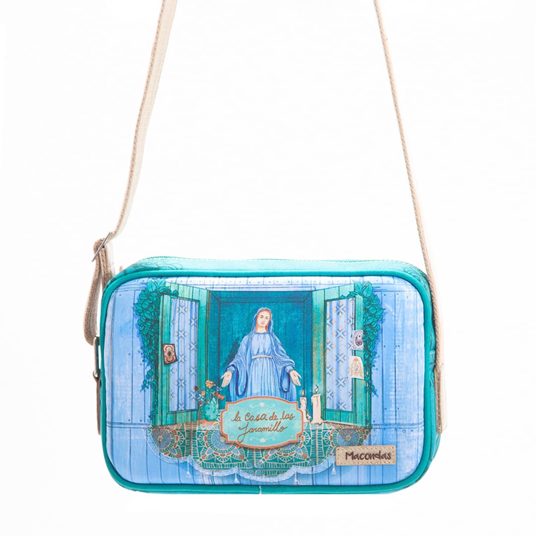 Handmade Turquoise Crochet Crossbody Bag - Boho Chic Macondas Style for Women - Perfect for Beach, Travel & Everyday Use