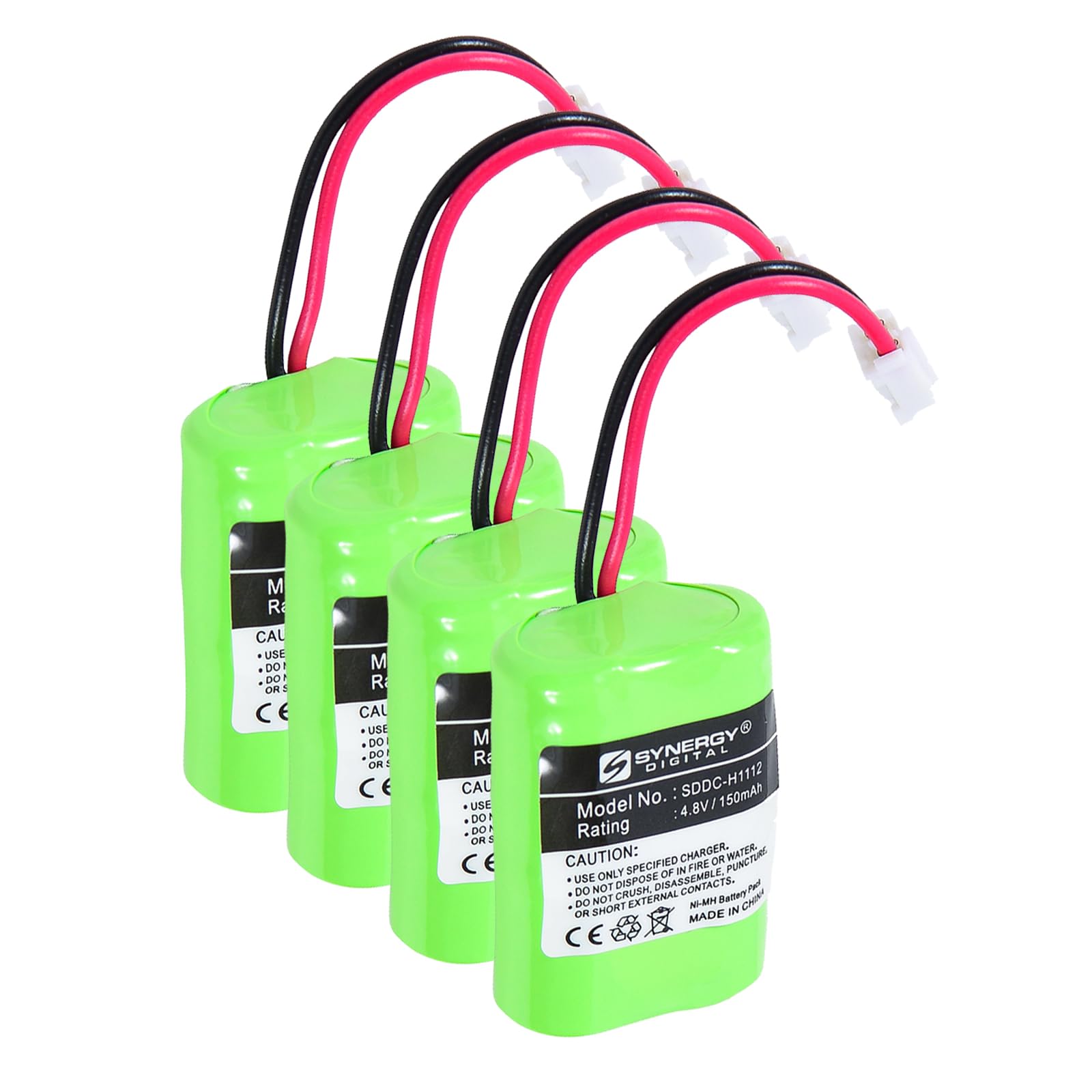 Synergy Digital Rechargeable Ni-MH 4.8V 150mAh Dog Collar Batteries - 4 Pack - Compatible with SportDOG MH120AAAL4GC, 4SN-1/4AAA15H-H-JP1, 650-058, DC-17, DC-175 - Perfect for Training & Hunting Dog Collars