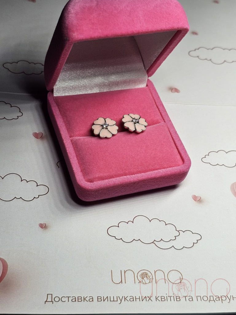 Pink Daisy Silver Stud Earrings for Women - Dainty Floral Jewelry Gift for Her - Perfect for Everyday Wear, Parties & Special Occasions