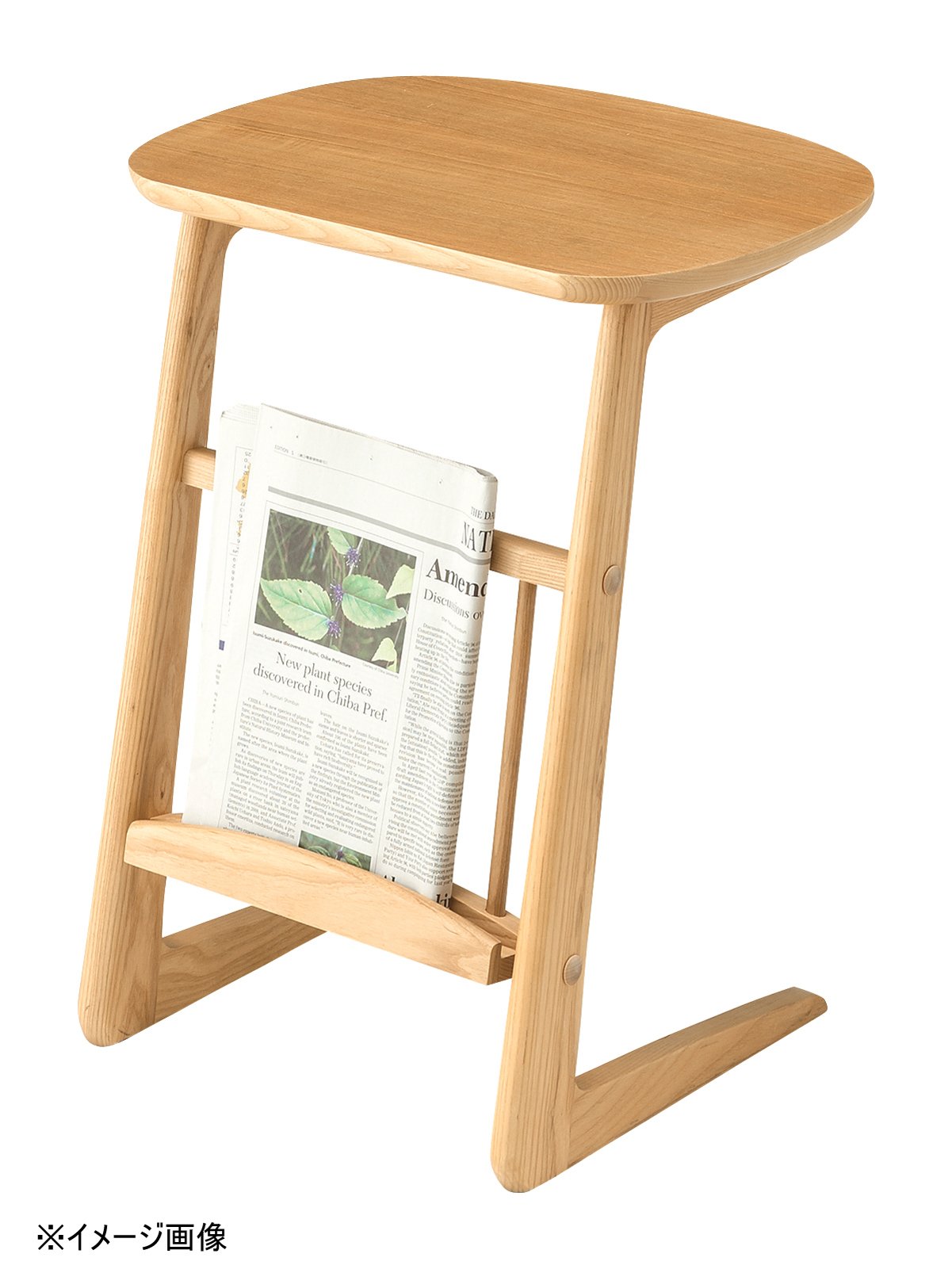 AZUMAYA Natural Ash Solid Wood Coffee Side Table with Magazine Rack - Modern Living Room & Bedroom Accent Table for Coffee, Books, and Decor - HOT-535NA
