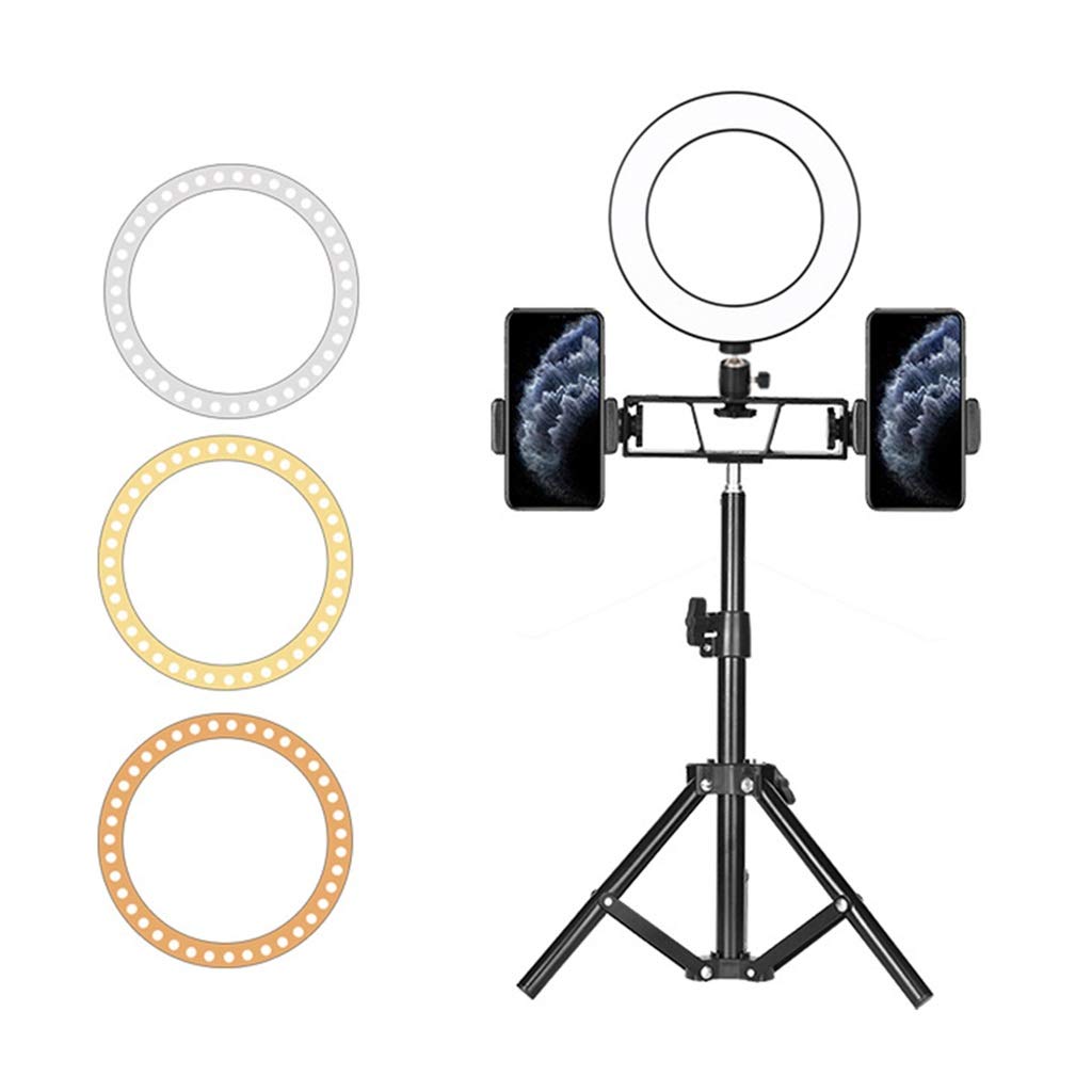 Ring Light with Tripod & Phone Holder - 3 Modes for Video Recording (55-160cm) - Perfect for Live Streaming & Makeup