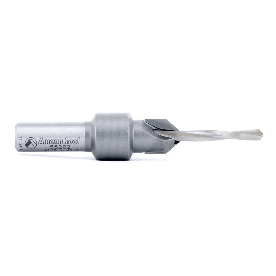 Amana 55202 Carbide Counter Sink Router Bit - High Speed Steel Woodworking Tool for Smooth Drilling & Chamfering - Perfect for Cabinet Making, Furniture Repair, and DIY Projects