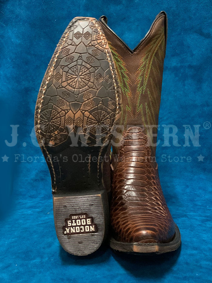 Nocona HR4522 Women's Carlita Western Boots - Snake Print & Cognac Leather - Perfect for Rodeo, Country Dancing & Cowgirl Fashion