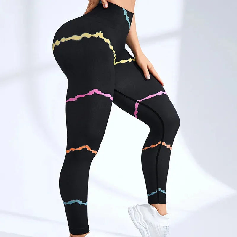 Tie Dye Seamless Yoga Pants for Women - High Waist Workout Leggings, Gym & Fitness Tights, Push Up Sports Clothing | Perfect for Yoga, Running & Casual Wear