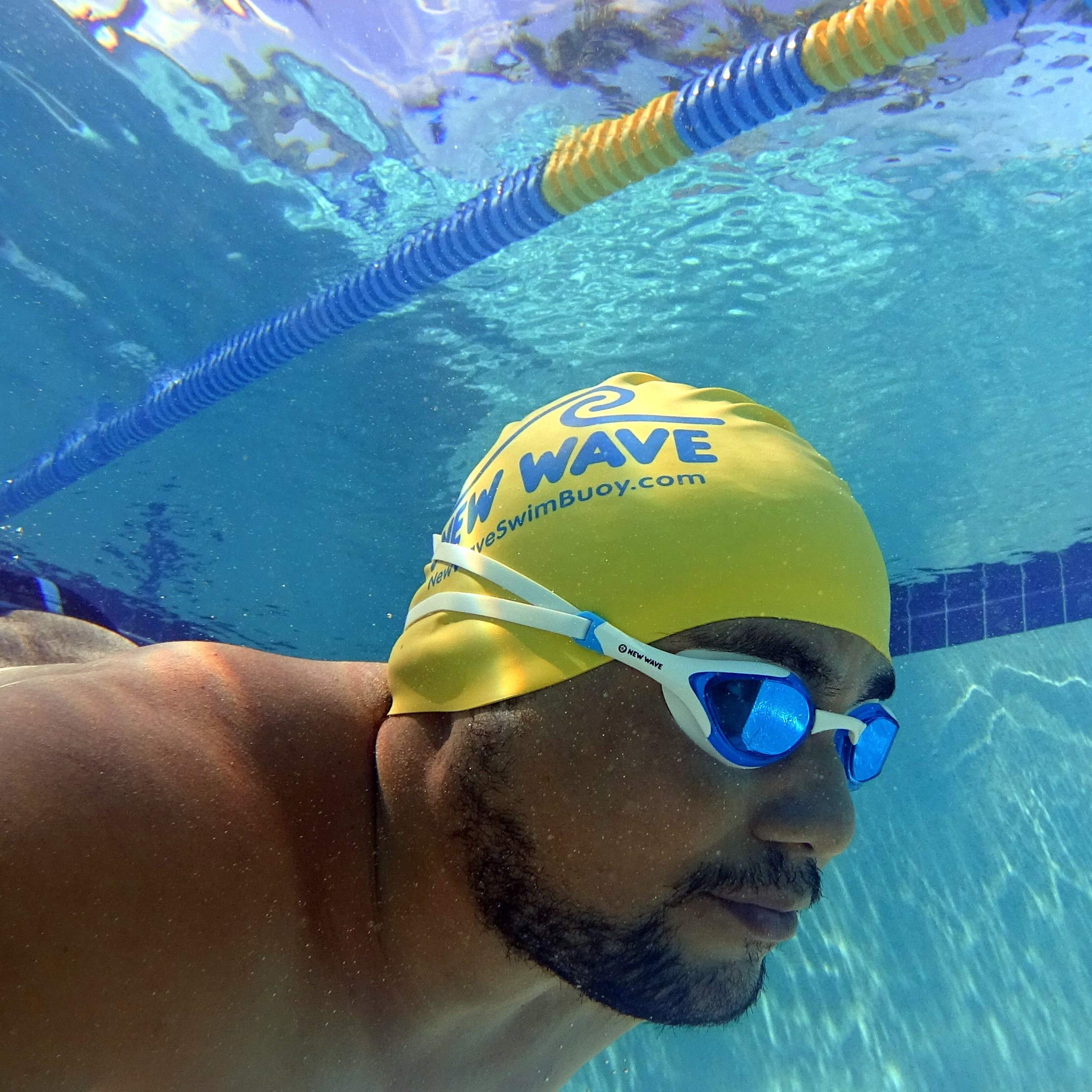 Premium Blue Ice Swim Goggles & Fluo Green Swim Bubble Bundle - Anti-Fog UV Protection for Adults & Kids - Perfect for Pool, Beach & Competitive Swimming