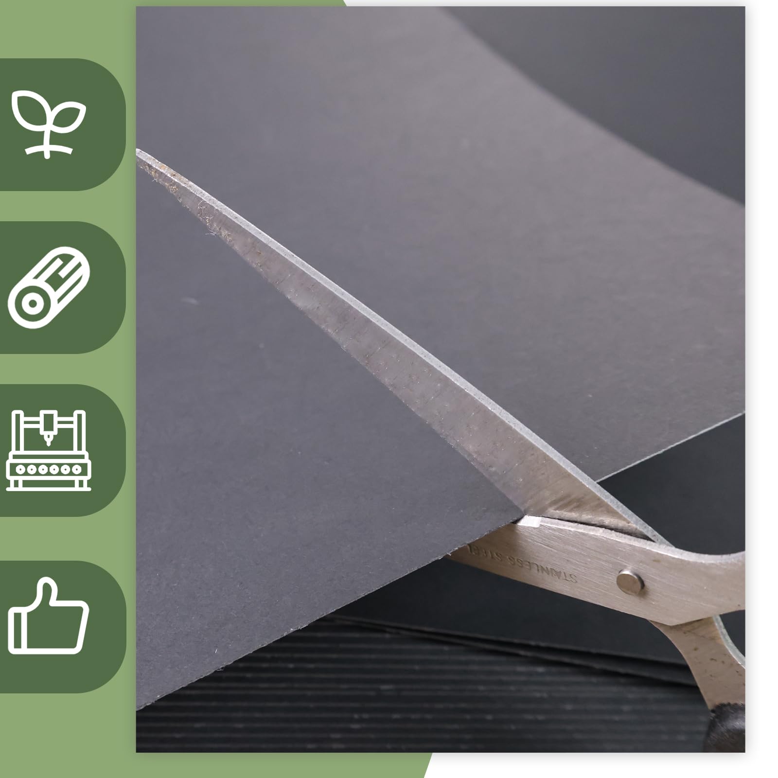 50 Sheets Black Cardstock Paper - 12x12 Inches, 230 GSM Thick Card Stock for Printing, Resumes, Scrapbooking | Perfect for DIY Crafts, Invitations, Greeting Cards & Home Decor Projects