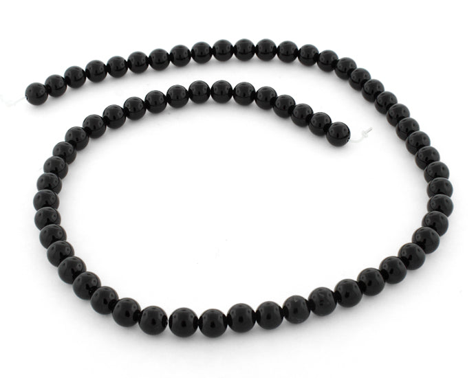 6mm Black Agate Round Gemstone Beads for Jewelry Making - DIY Bracelets, Necklaces & Craft Projects - Natural Healing Stone Beads for Meditation & Spiritual Gifts