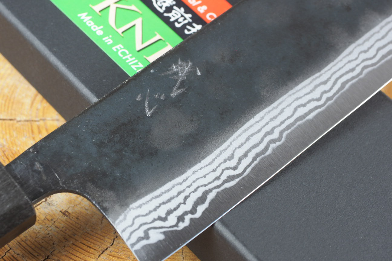 Premium Hand-Forged V2 Steel Damascus Santoku & Nakiri Knife Set - 16.5cm Kurouchi Finish - Professional Japanese Kitchen Knives for Slicing, Dicing & Vegetable Prep - Perfect Gift for Chefs & Cooking Enthusiasts