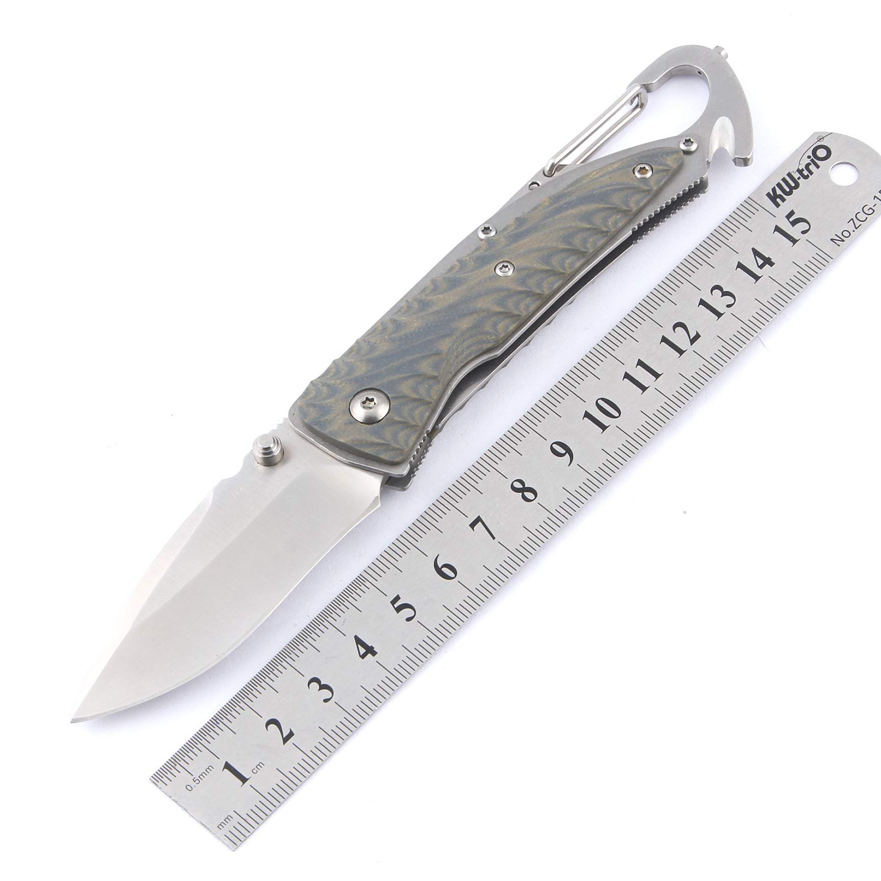 Sanrenmu 7053LUC G10 Handle Folding Pocket Knife with Liner Lock - EDC, Camping, Hiking & Outdoor Survival Gear