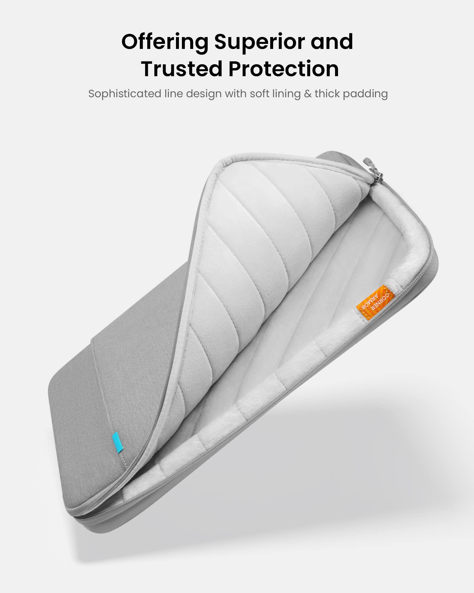 tomtoc 360 Protective Laptop Sleeve for 13-inch MacBook Air M4/M3/M2/M1 & MacBook Pro M2/M1 (2025-2018 Models A3240 A3113 A2681 A2337) - Water-Resistant Shockproof MacBook Case with Accessory Pouch - Perfect for Travel, Work, and School