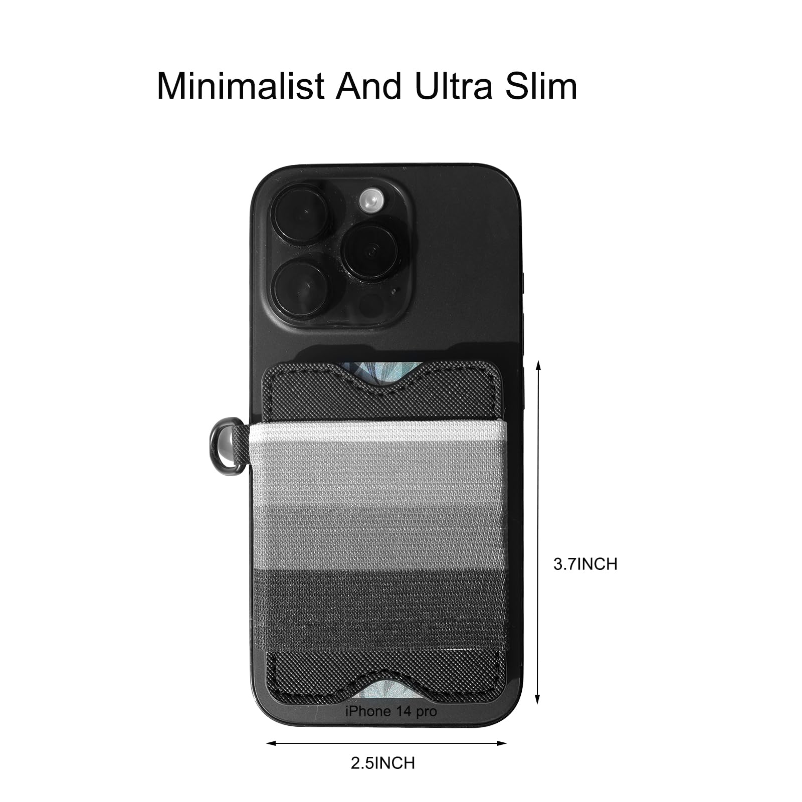 Minimalist Vertical Card Holder Wallet - Slim Elastic RFID Blocking Leather Wallet for Women & Men (Black Cowhide) - Perfect for Travel, Business & Everyday Use