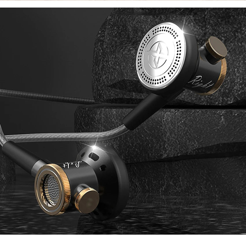 Premium Metal HiFi Flat Head Earphones with Microphone - Deep Bass Wired Headphones for Music, Gaming & Phone Calls - Perfect for Travel, Workout & Daily Commute