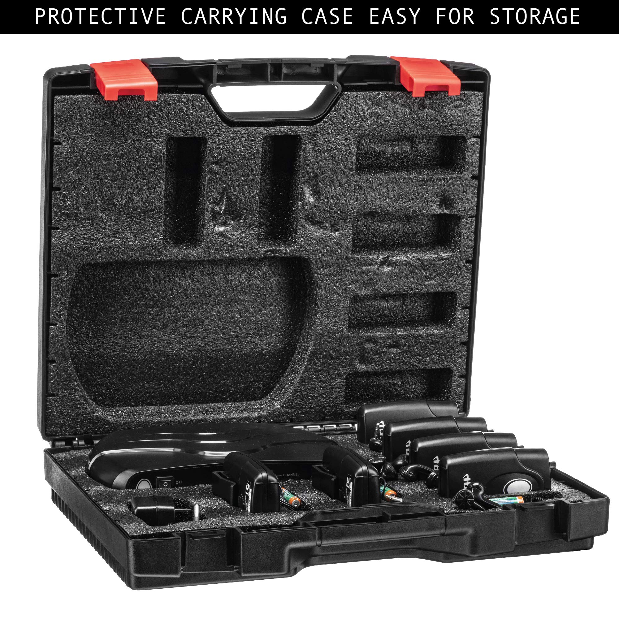 Hamilton Buhl ALS700 Assistive Listening System - Dual Frequency Wireless Transmitter with 6 Receivers & Earbuds, Portable Carry Case - Ideal for Classrooms, Meetings & Hearing Assistance