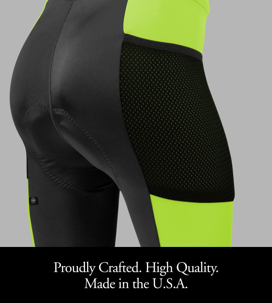 Women's Gel Touring Padded Bike Shorts - Long Distance Cycling with Mesh Pockets - Made in USA - Perfect for Road Biking, Spinning & Outdoor Adventures