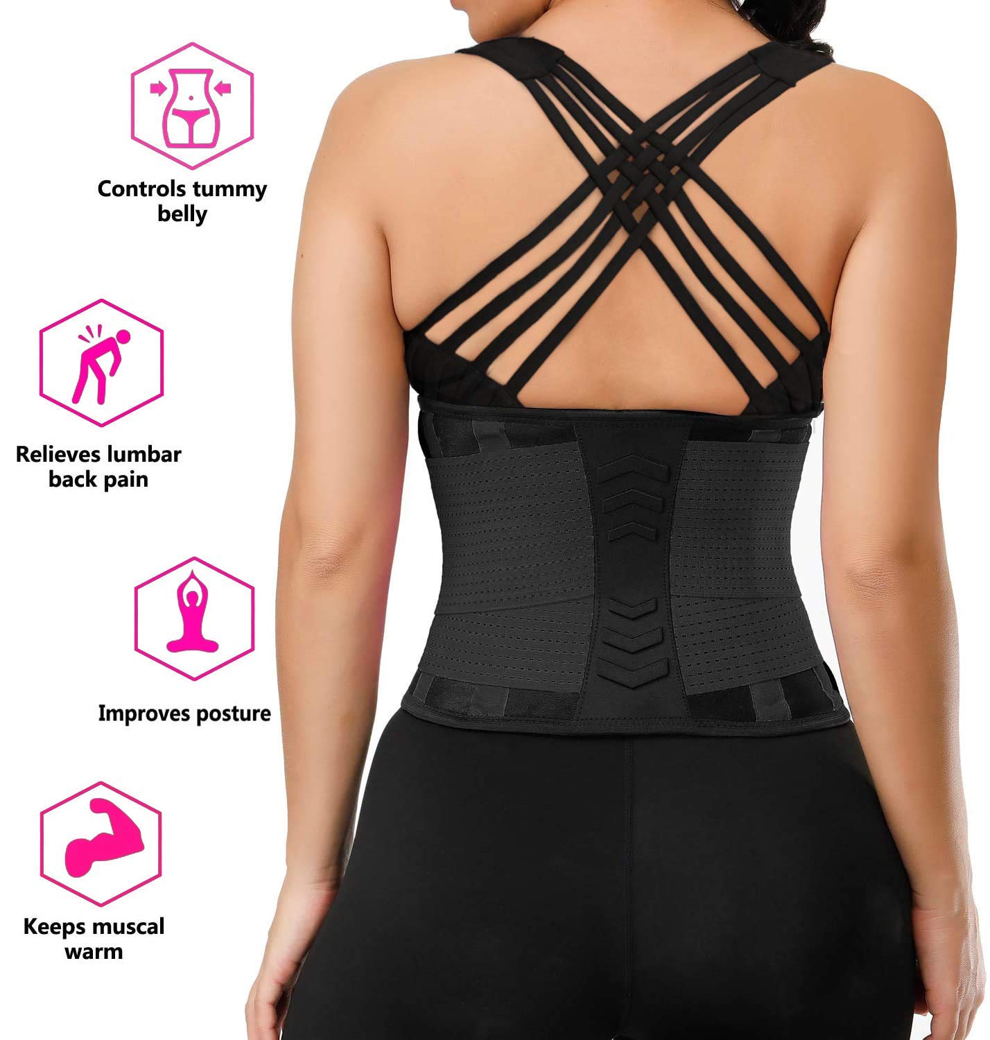 YIANNA Waist Trainer Belt for Women - Tummy Control & Weight Loss Workout Belt - Postpartum & Back Support - Slimming Corset for Fitness, Gym & Daily Wear