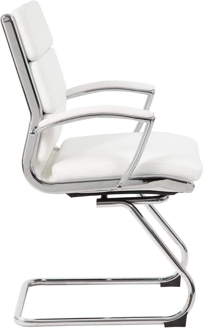 Premium Executive Guest Chair - CaressoftPlus Ergonomic Office Chair with Metal Chrome Finish [B9479 BK] for Home Office, Conference Room & Reception Area