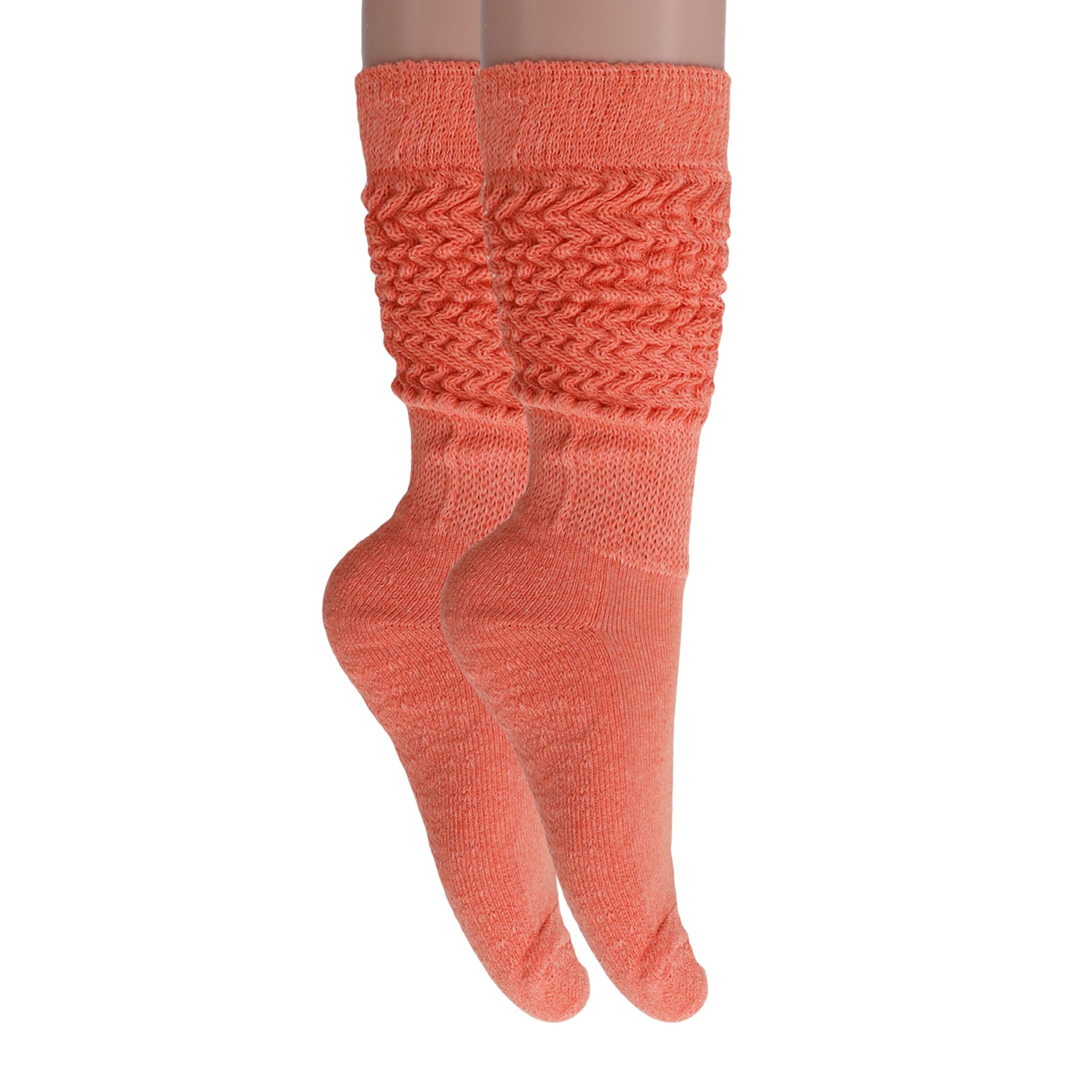 American Made Slouch Socks - Extra Long Cotton Knee High Scrunch Socks for Women & Men | Heavy Warm Winter Socks for Boots, Lounge & Cold Weather Comfort