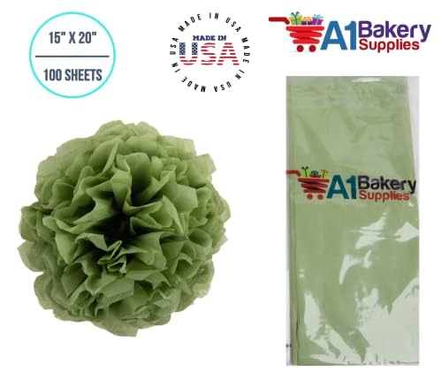 Premium Sage Green & Light Olive Bulk Tissue Paper - 15