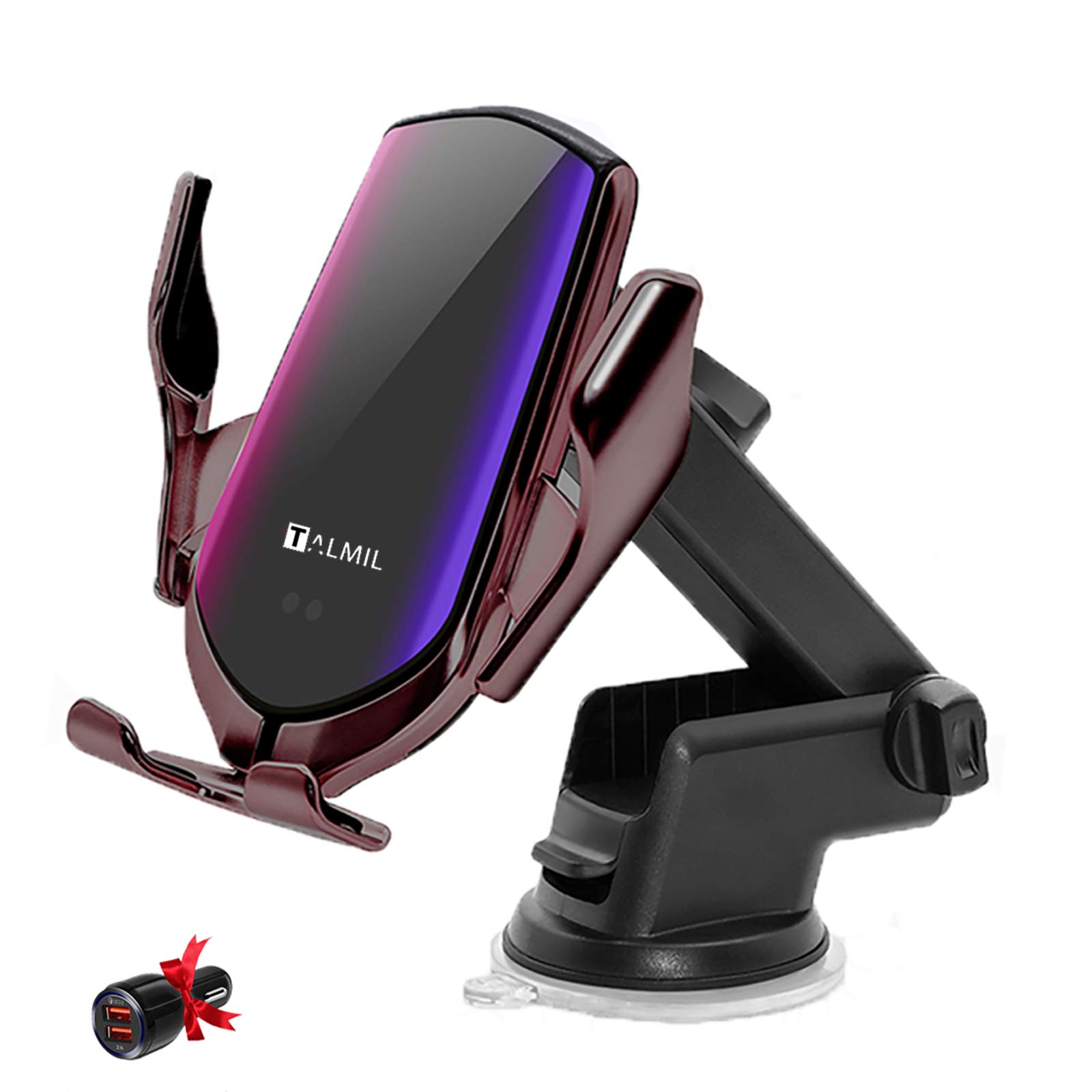 TALMIL Wireless Car Charger Mount - Universal Phone Holder for iPhone 13/12/11/Pro/Max, Samsung Galaxy S10/S9/S8/Note10/Note9 - Air Vent & Dashboard Car Phone Stand - Perfect for Hands-Free Driving & GPS Navigation