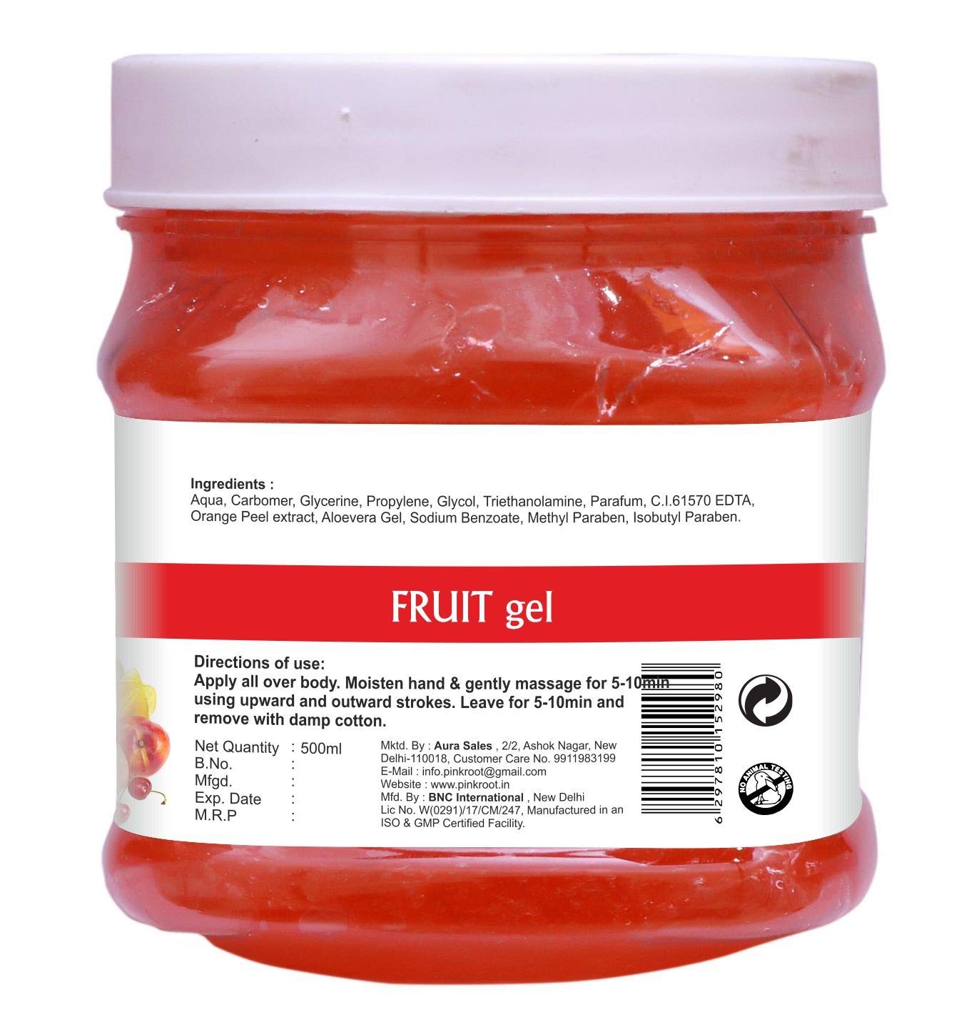 Organic Pink Root Cocoa Butter Cold Cream & Fruit Gel Set - 500gm Each for Dry Skin Care, Natural Moisturizer, Body Butter for Women & Men - Perfect for Night Routine, Massage Therapy & Spa Treatment at Home