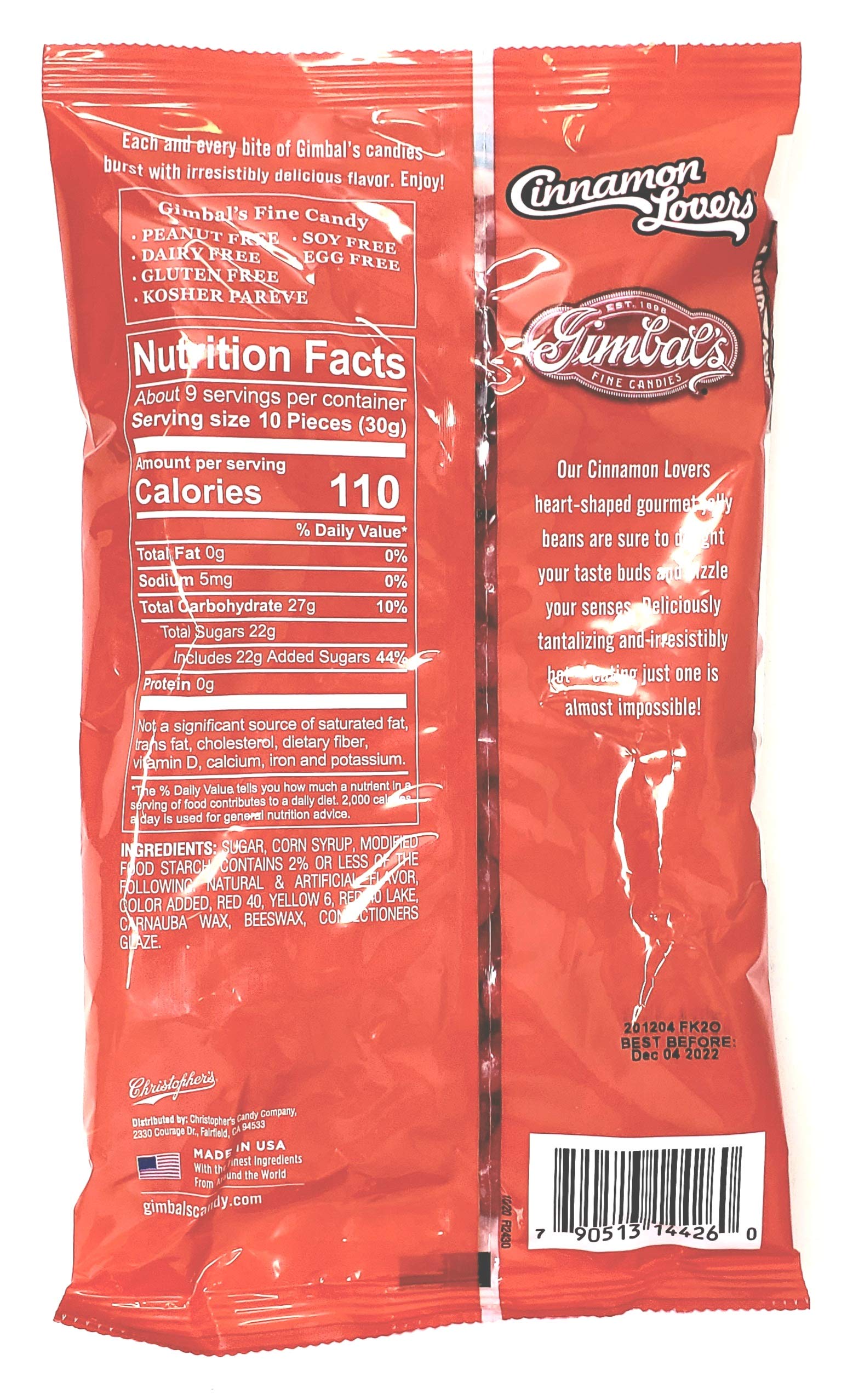 Heart-Shaped Cinnamon Jelly Beans Candy - Gluten Free Valentine's Day Gifts - 9oz Bag (6 Pack) - Perfect for Party Favors, Holiday Treats & Sweet Surprises
