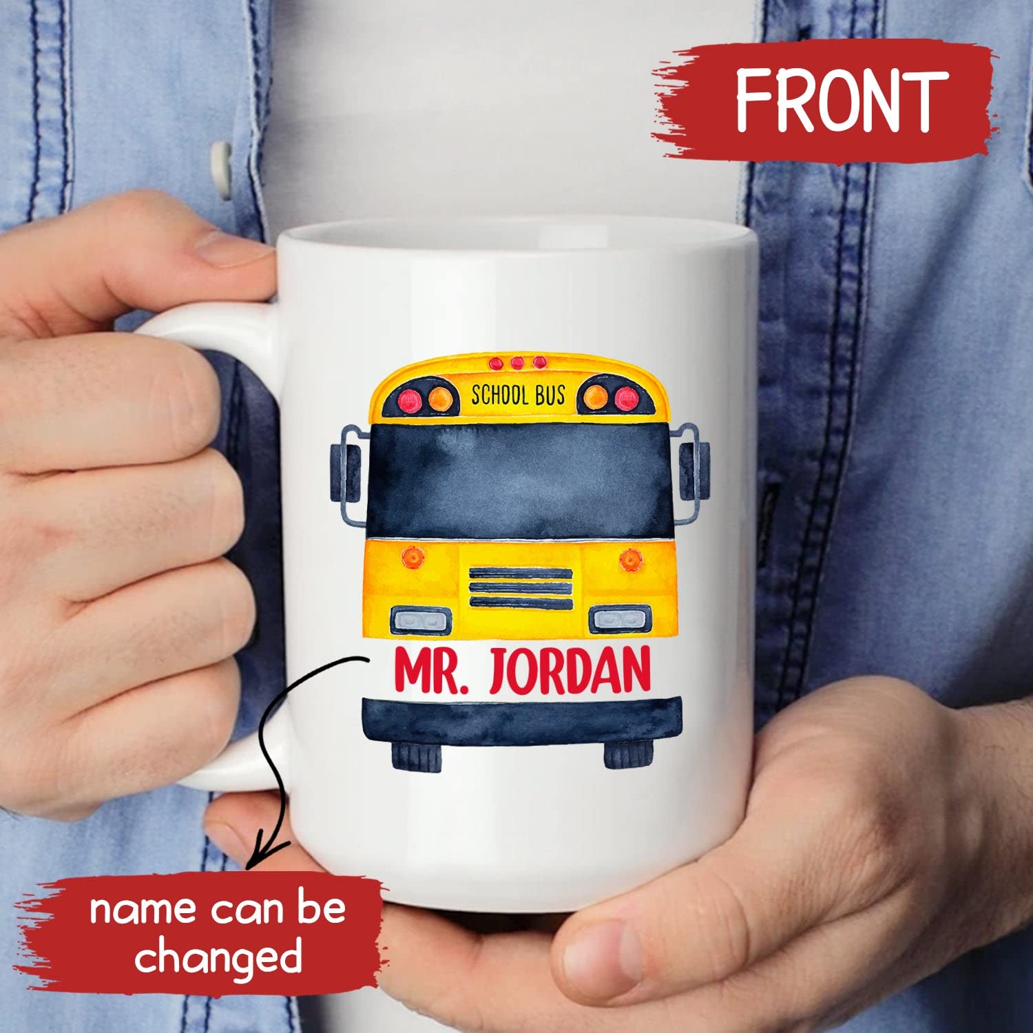 Personalized Bus Driver Coffee Mug - Custom 11oz & 15oz Gift for Men, Dad & School Bus Drivers - Funny 'I'm The Bus Driver' Design - Perfect for Coffee Breaks, Appreciation Gifts & Daily Commutes