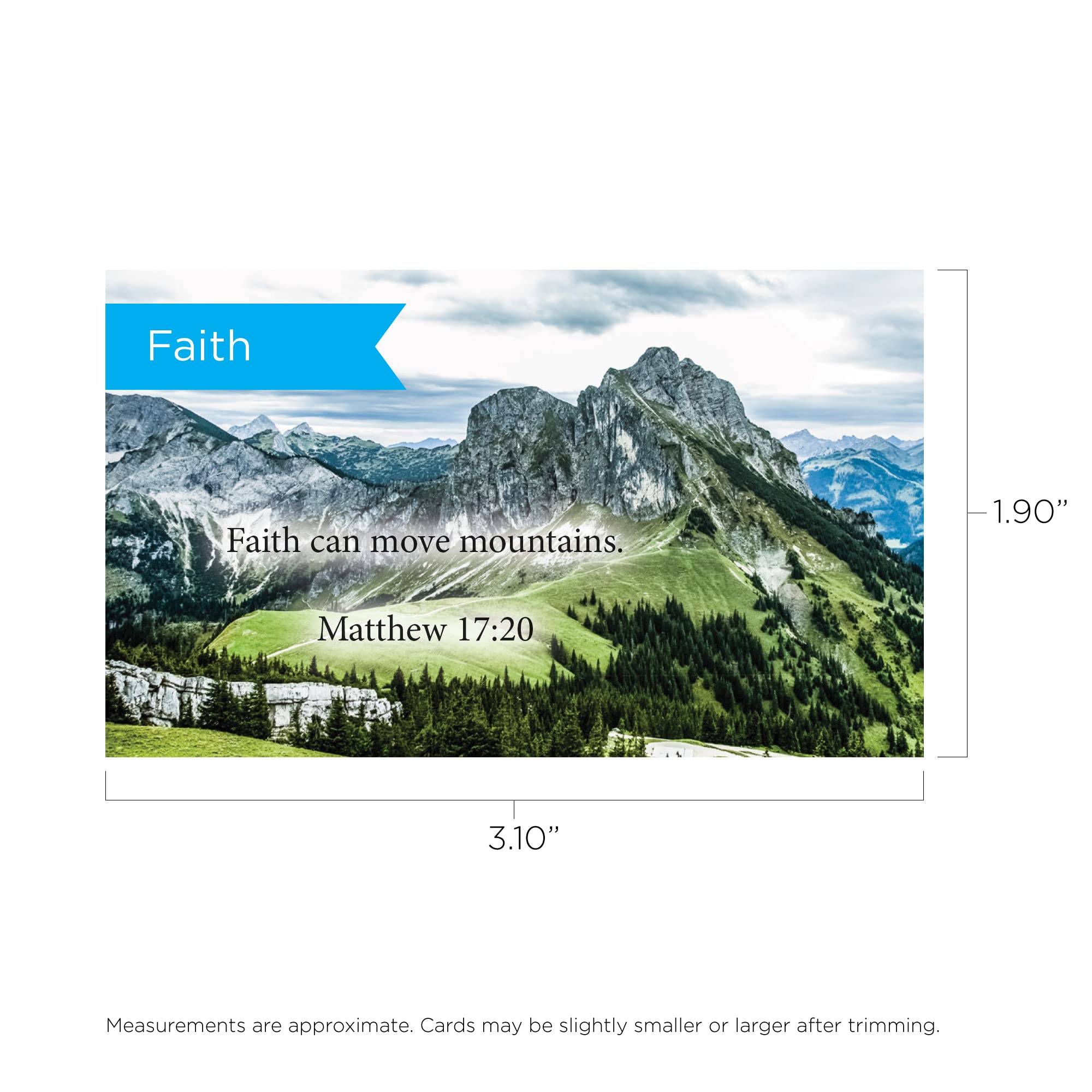 Pass It On Scripture Cards - Pack of 25 Inspirational Bible Verse Wallet Cards | Matthew 17:20 | Christian Faith Devotionals, Bible Study & Scripture Memorization | Perfect for Small Group Studies, Personal Encouragement & Christian Gift Giving