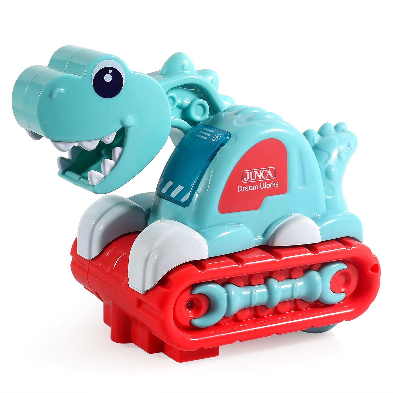 SKYLEAD Dinosaur Car Toys for Babies 12+ Months - Light & Sound Electronic Toys, Educational Dino Engineering Vehicle with Flashing Lights | Fun Learning Toy for Toddlers, Birthday Gifts & Playtime Activities