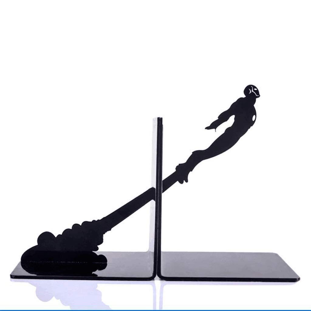 CHENHAN Marvel Iron Man Bookends - Heavy Duty Metal Bookend Holders for Books, Magazines & DVDs - Creative Desk Organizer & Decorative Book Stand - Perfect for Home Office, Library & Study Room
