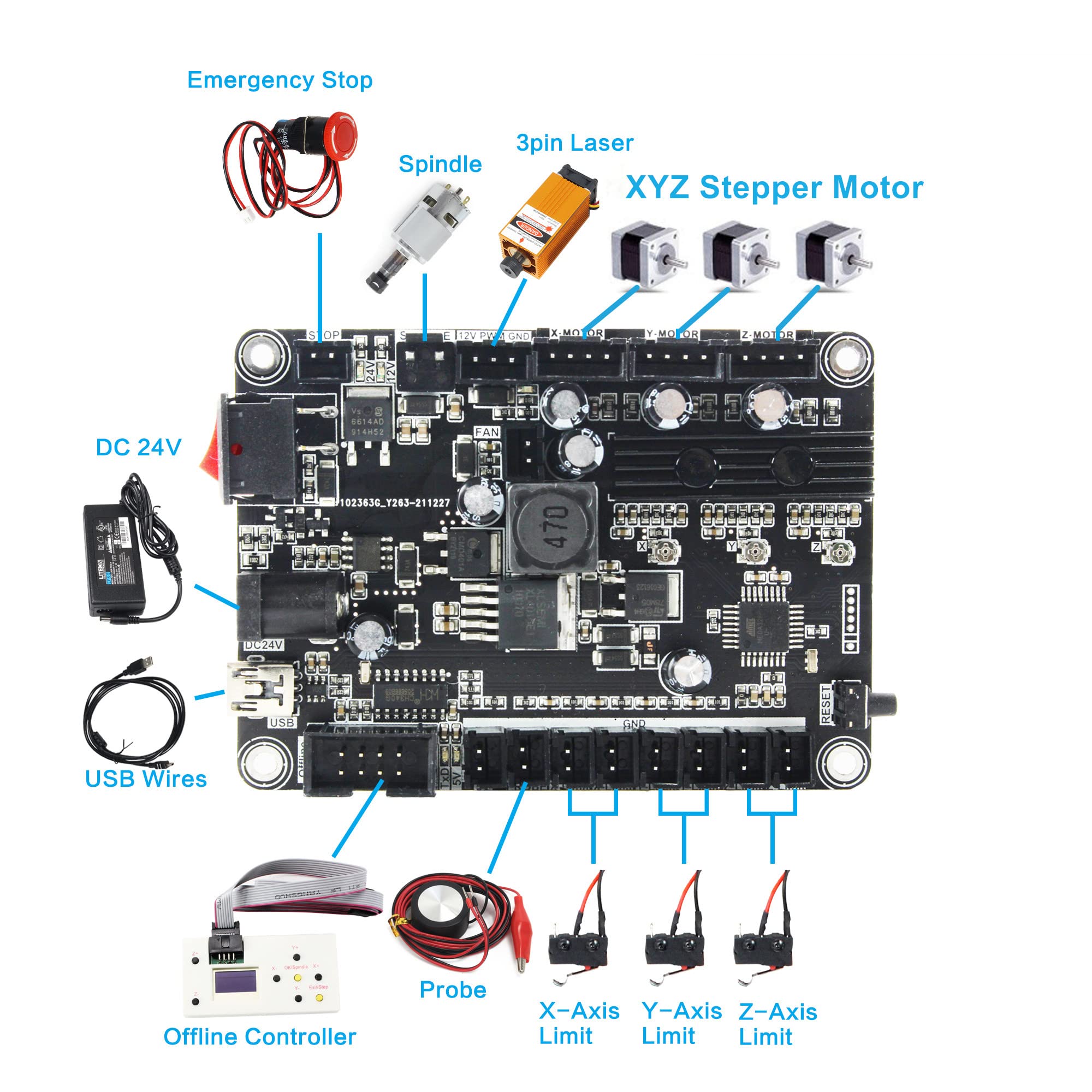 CNCTOPBAOS 3 Axis 3018 CNC Router with GRBL Offline Controller - DIY Mini Desktop Engraving Machine for Wood, Aluminum, Acrylic & PCB Cutting - Perfect for Hobbyists, Makers & Small Workshops