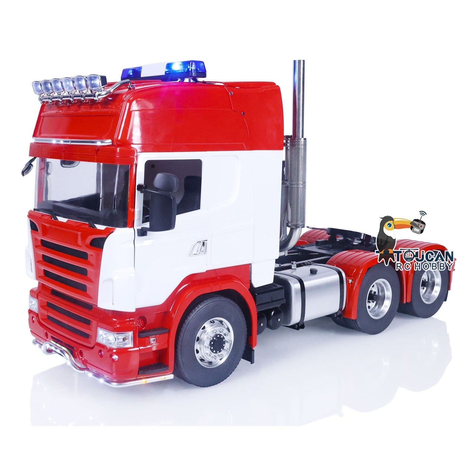 LESU 1/14 Scale 6X6 RC Tractor Truck with Painted Metal Chassis, RTR Remote Control, Sound & Light Effects - HH180802C - Perfect for Off-Road Adventures, RC Car Racing and Collectible Display