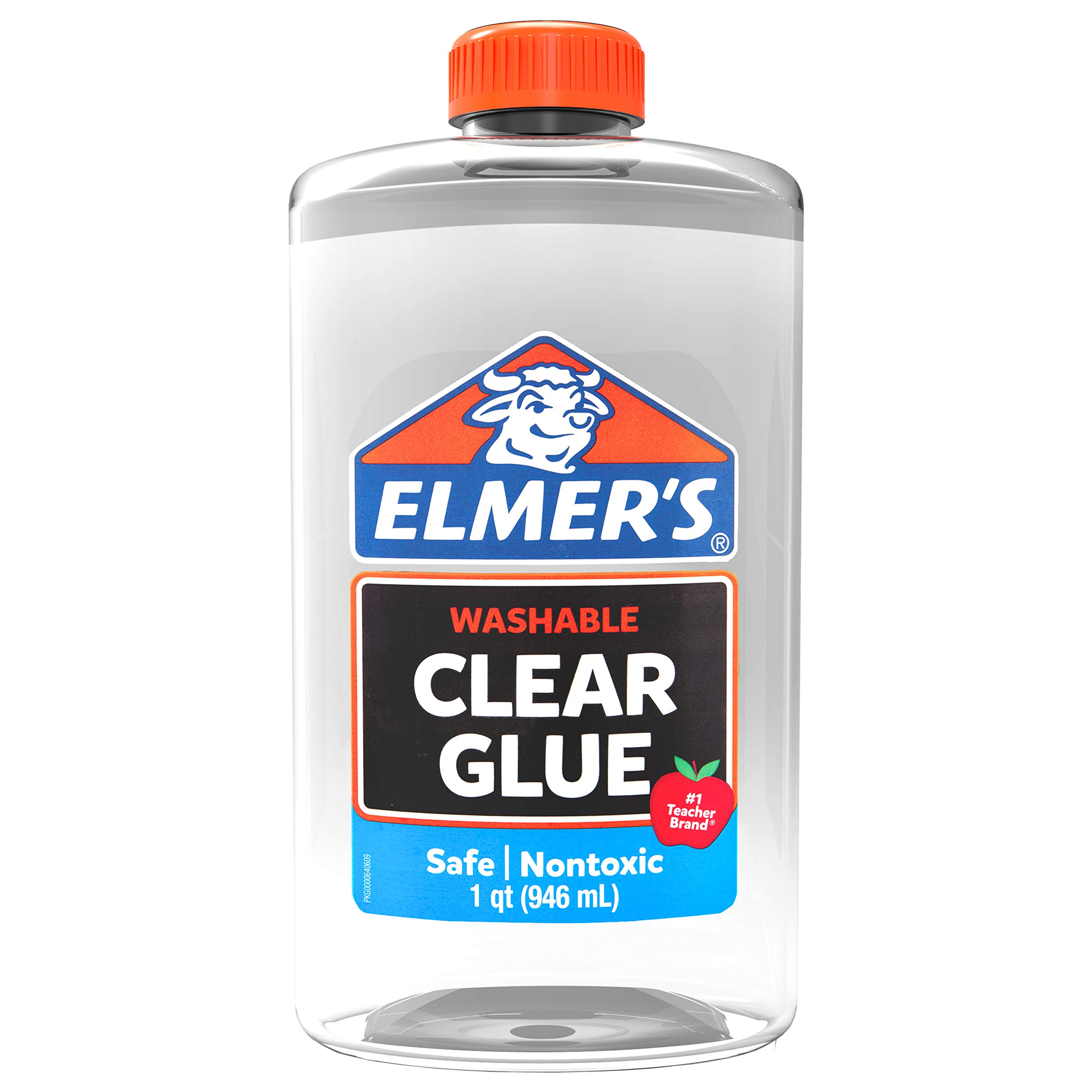 Elmer's Clear Liquid School Glue - 1 Quart Washable Craft Glue for Kids DIY Slime Making, Classroom Projects & Art Supplies | Non-Toxic, Washable Adhesive for Paper, Fabric & Crafts