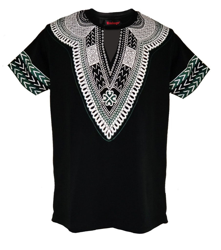 Dupsie's Ananse Ntontan Washoge Split Crew T-Shirt for Men & Women | African Print Cotton Tee | Casual Wear, Street Style, Cultural Fashion