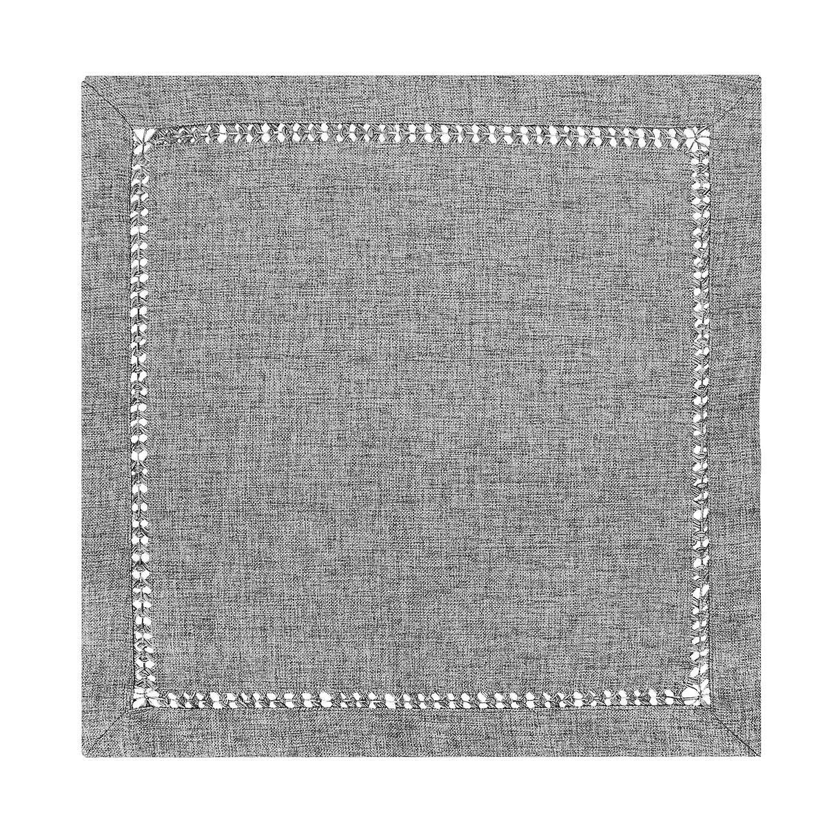 Grelucgo 4-Pack Handcrafted Dark Gray Cotton Dinner Napkins - 18x18 Inch Square Double-Hemstitched Table Linens for Fine Dining & Special Occasions