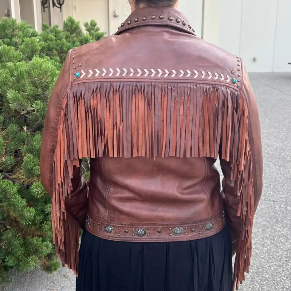 Stylish Leather Western Jacket with Fringe for Men & Women | Cowboy Chic Outerwear for Rodeo, Music Festivals & Night Out