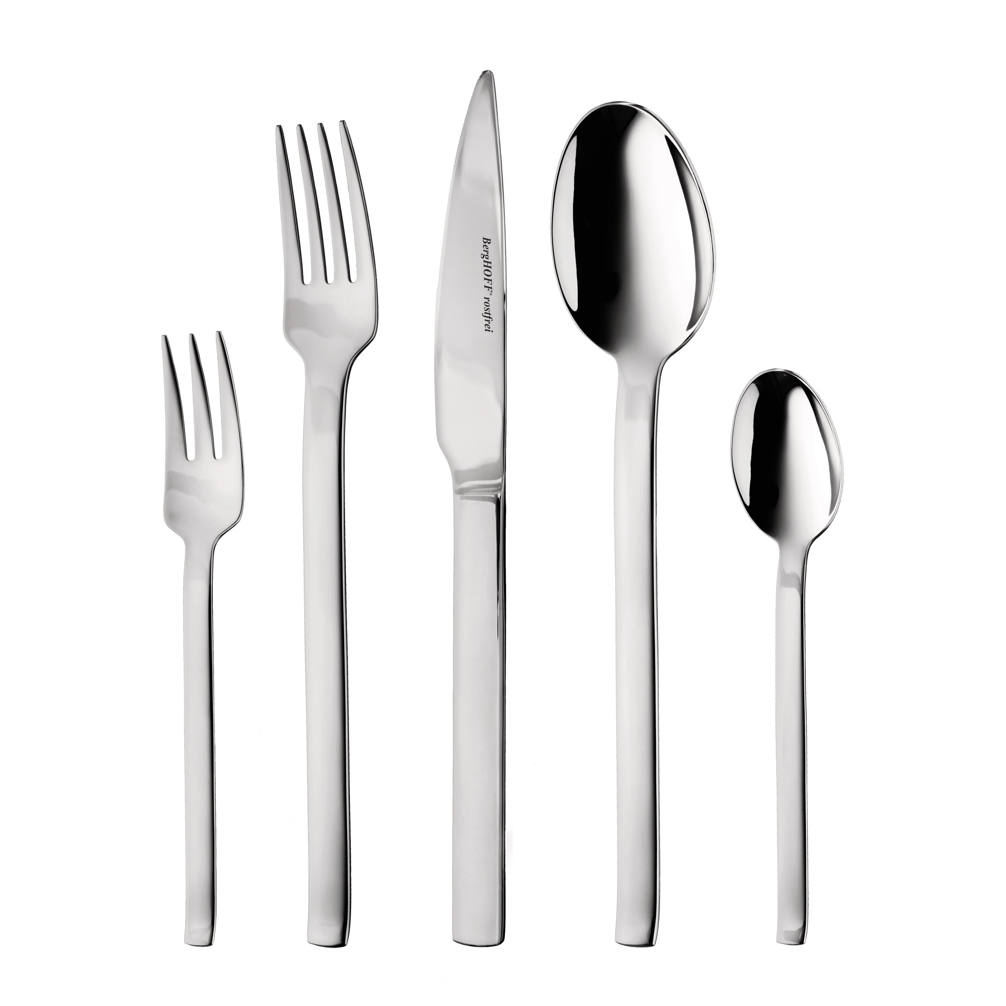 BergHOFF Essentials 30-Piece 18/10 Stainless Steel Flatware Set - Essence Collection | Durable Silverware for Everyday Dining, Dinner Parties & Gift Giving