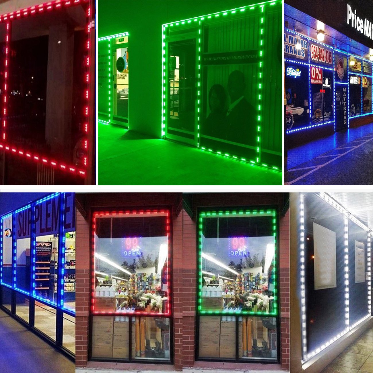 20 Ft RGB LED Storefront Lights - 40 Pieces Module with 5050 SMD 120 LEDs (2 Sets) for Window Letter Signs & Advertising Displays - Perfect for Retail Shops, Restaurants, and Business Storefronts