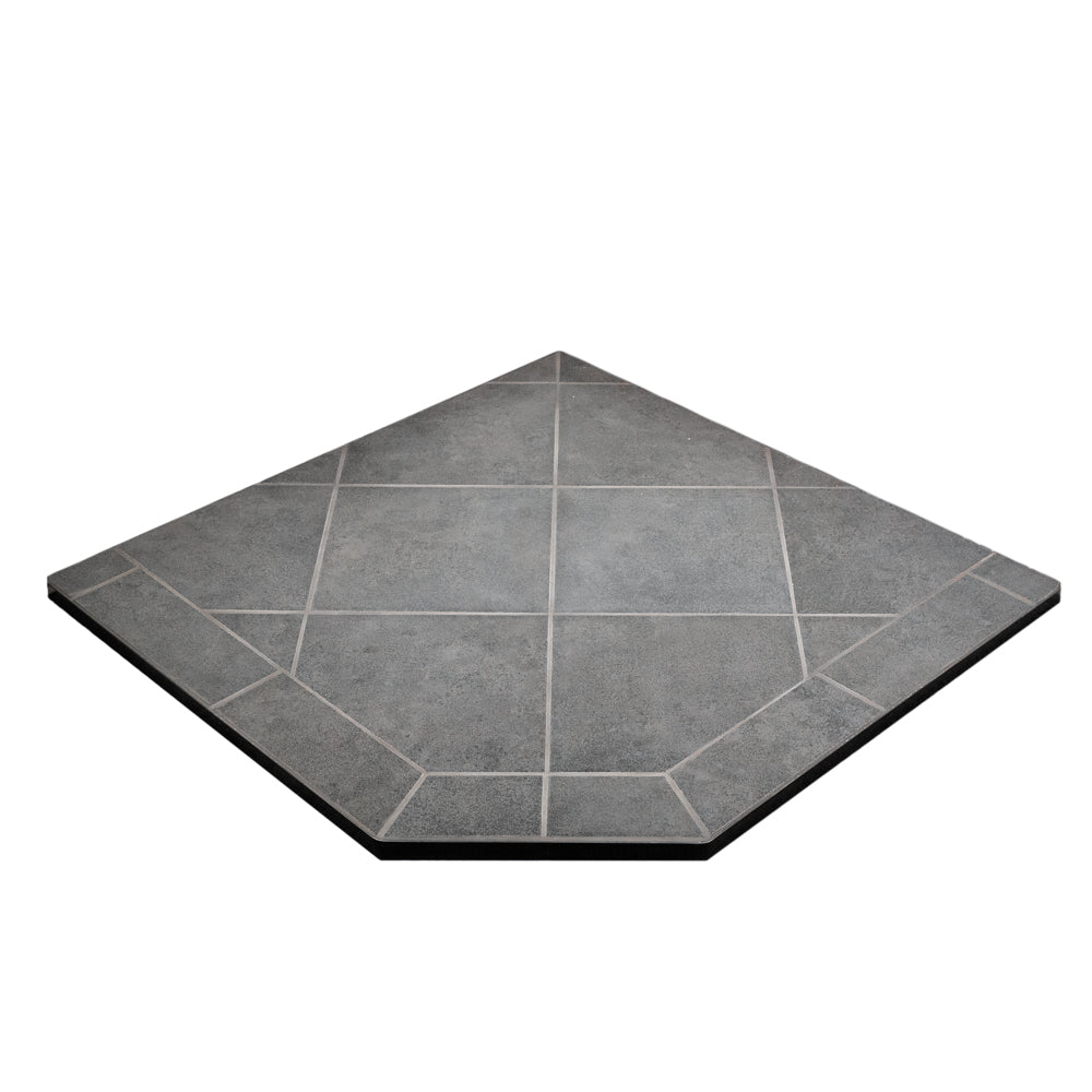 ComfortBilt Pellet Stove Corner Hearth Pad - Mill Black | Fireplace Protection for Wood Pellet Stoves | Perfect for Living Rooms, Basements & Cabins