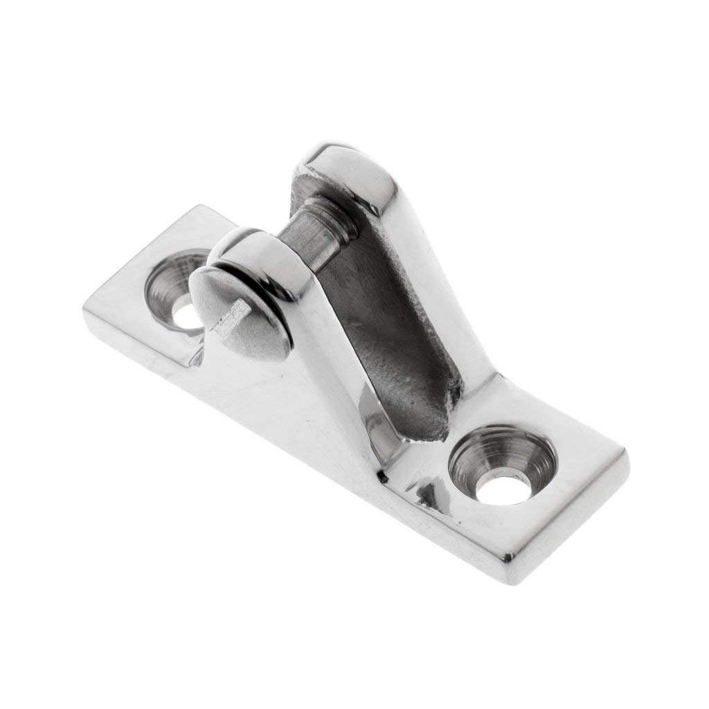 Bimini Top 316 Marine Stainless Steel Angled Deck Hinge with Bolt - Heavy Duty Boat Hardware for Sailboats, Yachts & Marine Applications