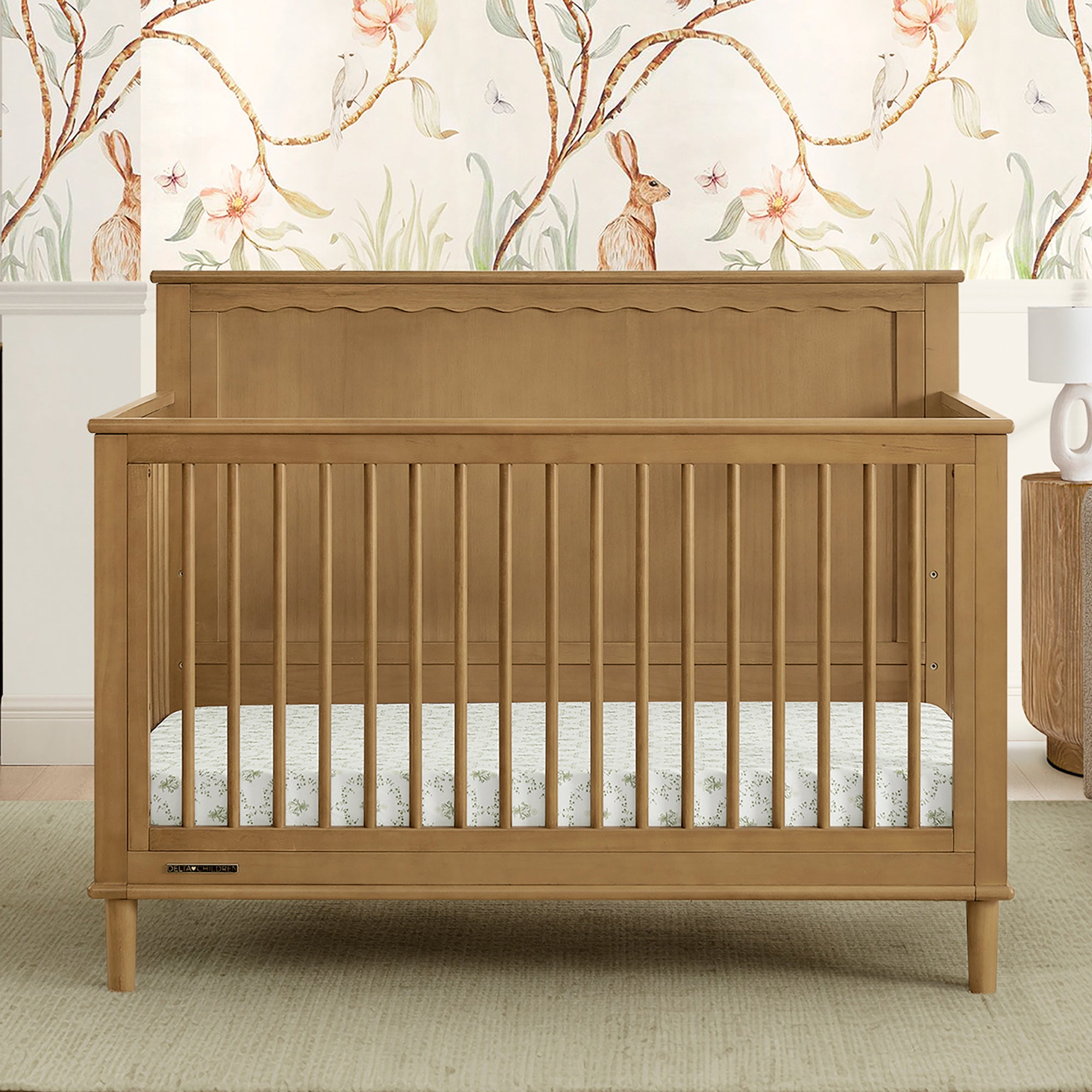 Penelope 6-in-1 Convertible Baby Crib - Toddler Bed with Mattress | Nursery Furniture for Boys & Girls | Perfect for Small Spaces & Growing Families