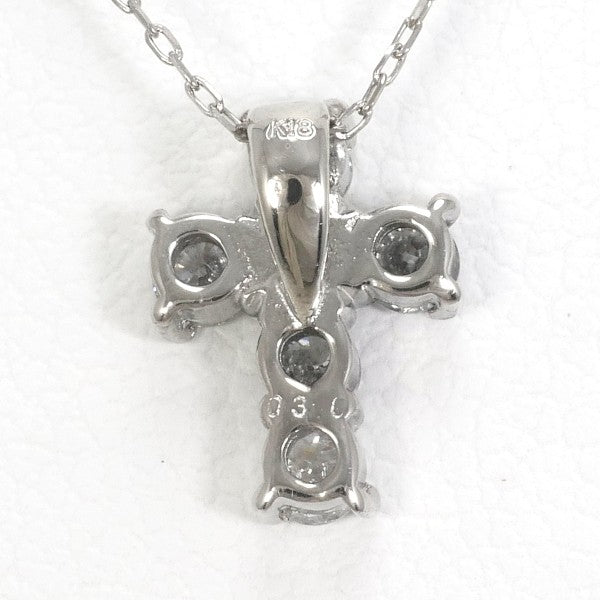 18K White Gold Diamond Necklace for Women - Elegant Pendant Jewelry for Weddings, Anniversaries & Special Occasions