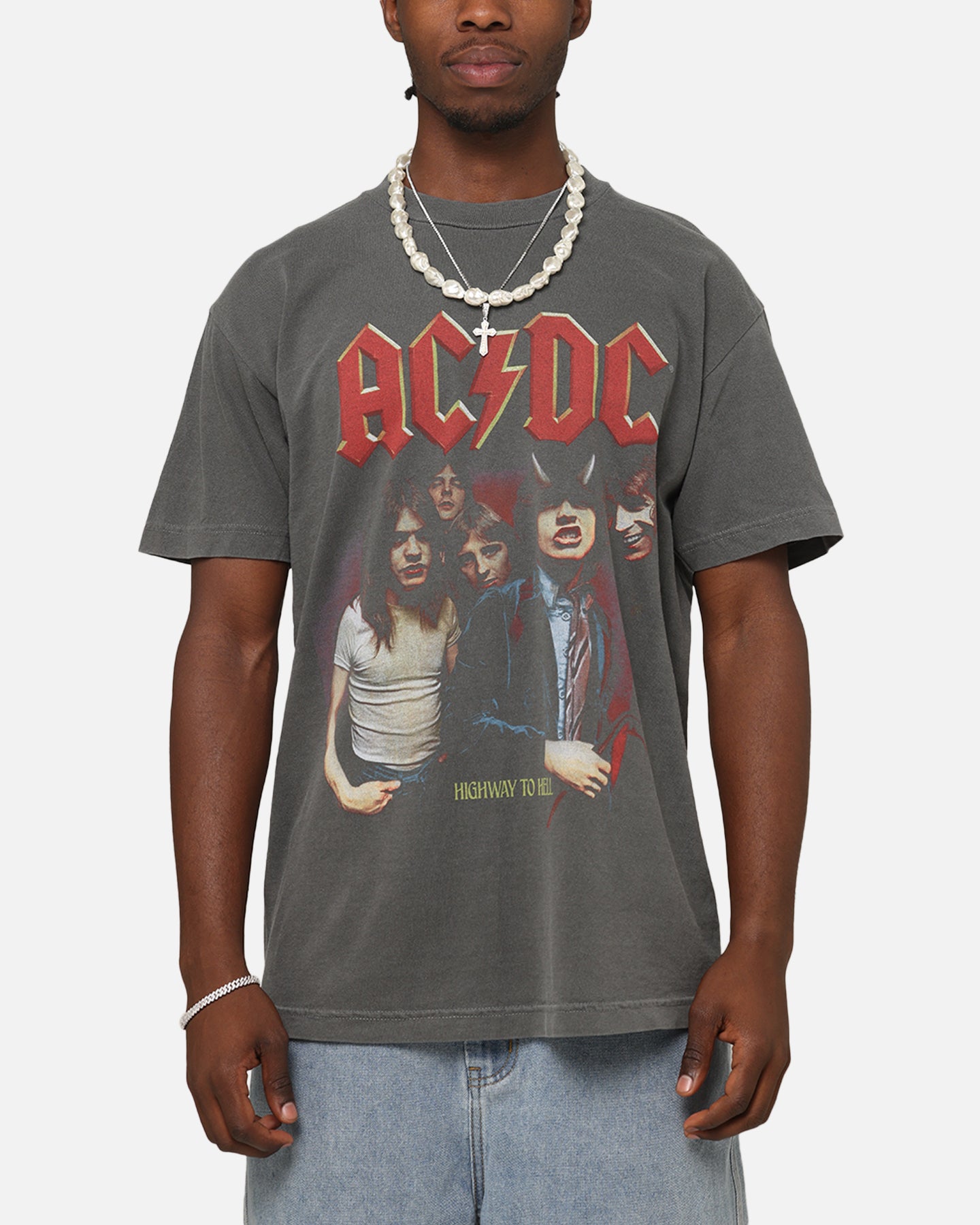 Vintage AC/DC Highway To Hell Rock Band T-Shirt - Faded Black Cotton Tee for Men & Women - Perfect for Concerts, Parties & Rock Music Fans