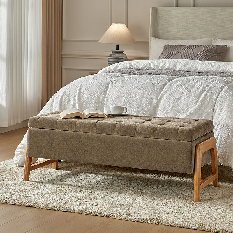 Salina Mid-Century Modern Inspired Storage Bench - Stylish Entryway & Living Room Seating with Hidden Storage - Perfect for Small Spaces & Home Organization