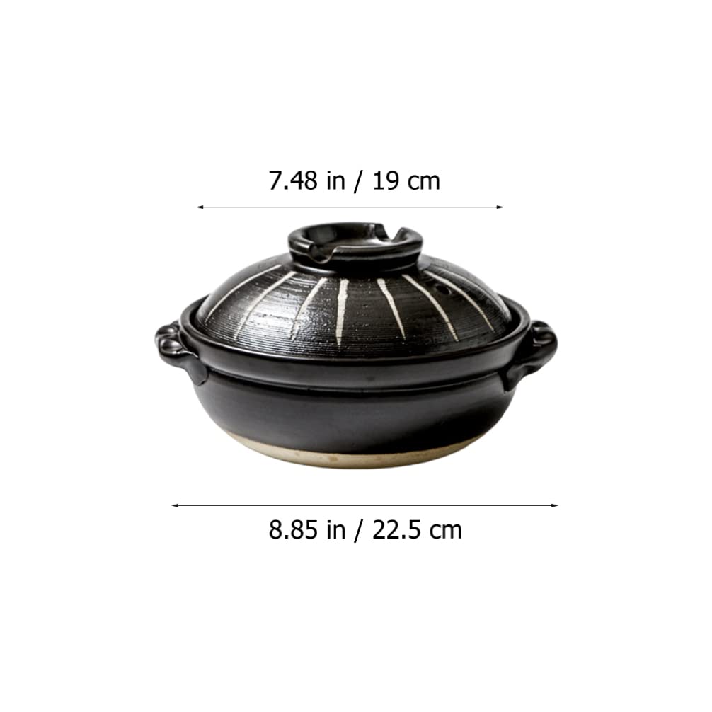Authentic Japanese Donabe Clay Pot - Traditional Earthenware Casserole for Shabu Shabu, Sukiyaki & Hot Pot Cooking | Ceramic Soup Pot & Stock Pot for Japanese Cuisine | Perfect for Home Dining & Restaurant Use