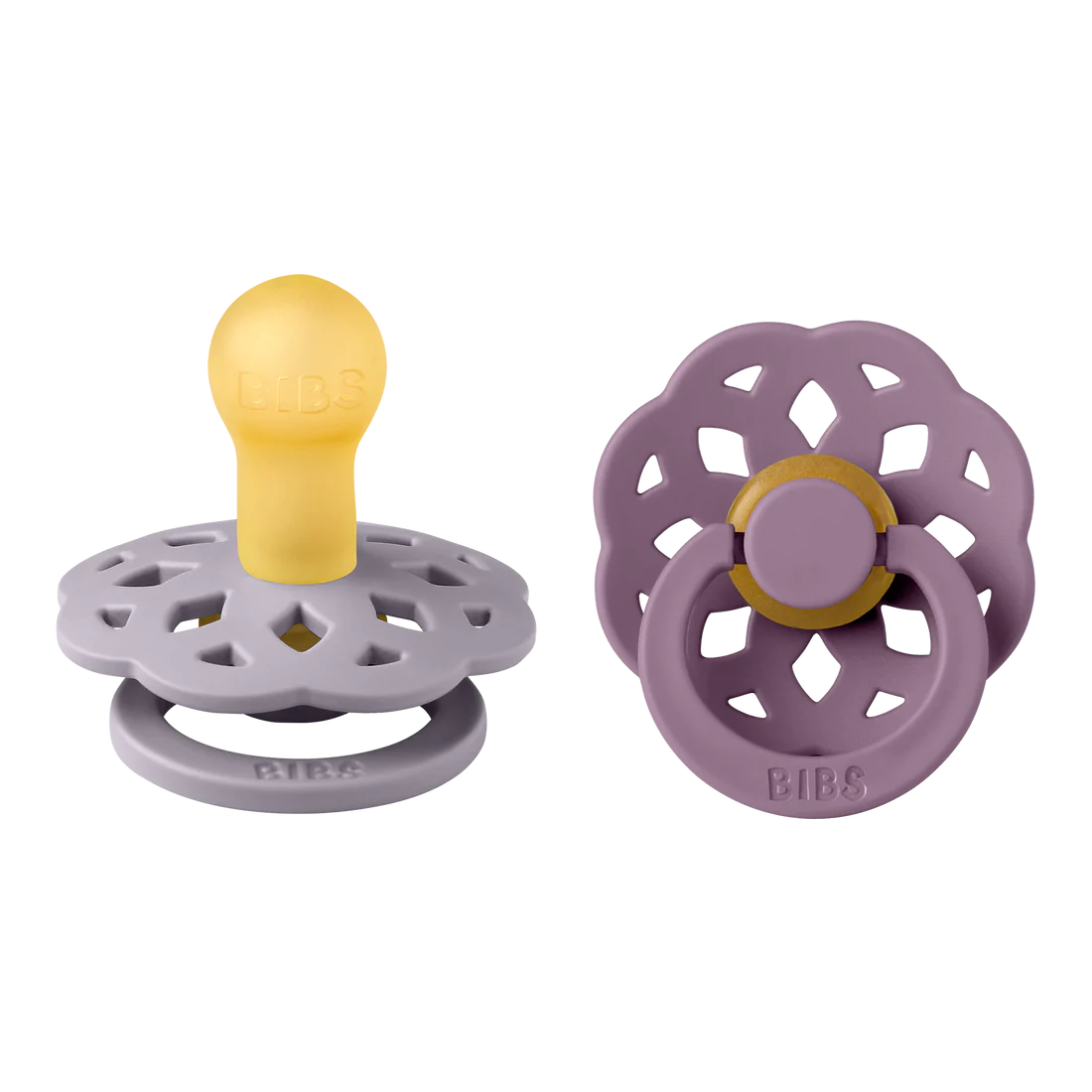 BIBS Round Latex Pacifiers Twin Pack - Natural Rubber Baby Soothers for Newborns & Infants | Perfect for Daytime Comfort & Nighttime Sleep | Bohème Collection