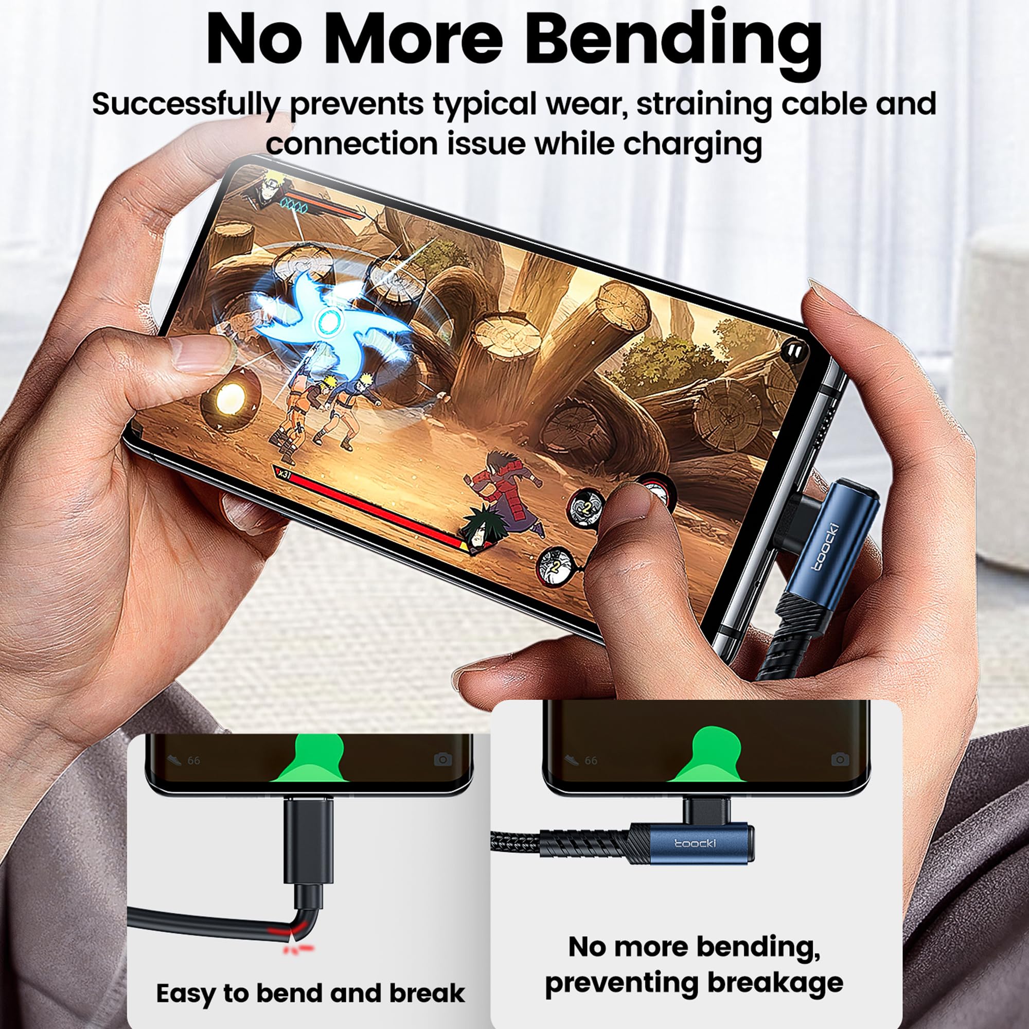 2-Pack 10FT USB C to USB C Cable 60W Fast Charging, Right Angle PD 3.0 Type C Charger Cable for iPhone 16 Pro/MacBook Pro Air/iPad Pro/Dell XPS 13 15/Galaxy S24 Ultra/PS5 Controller - Perfect for Home, Office & Travel Charging
