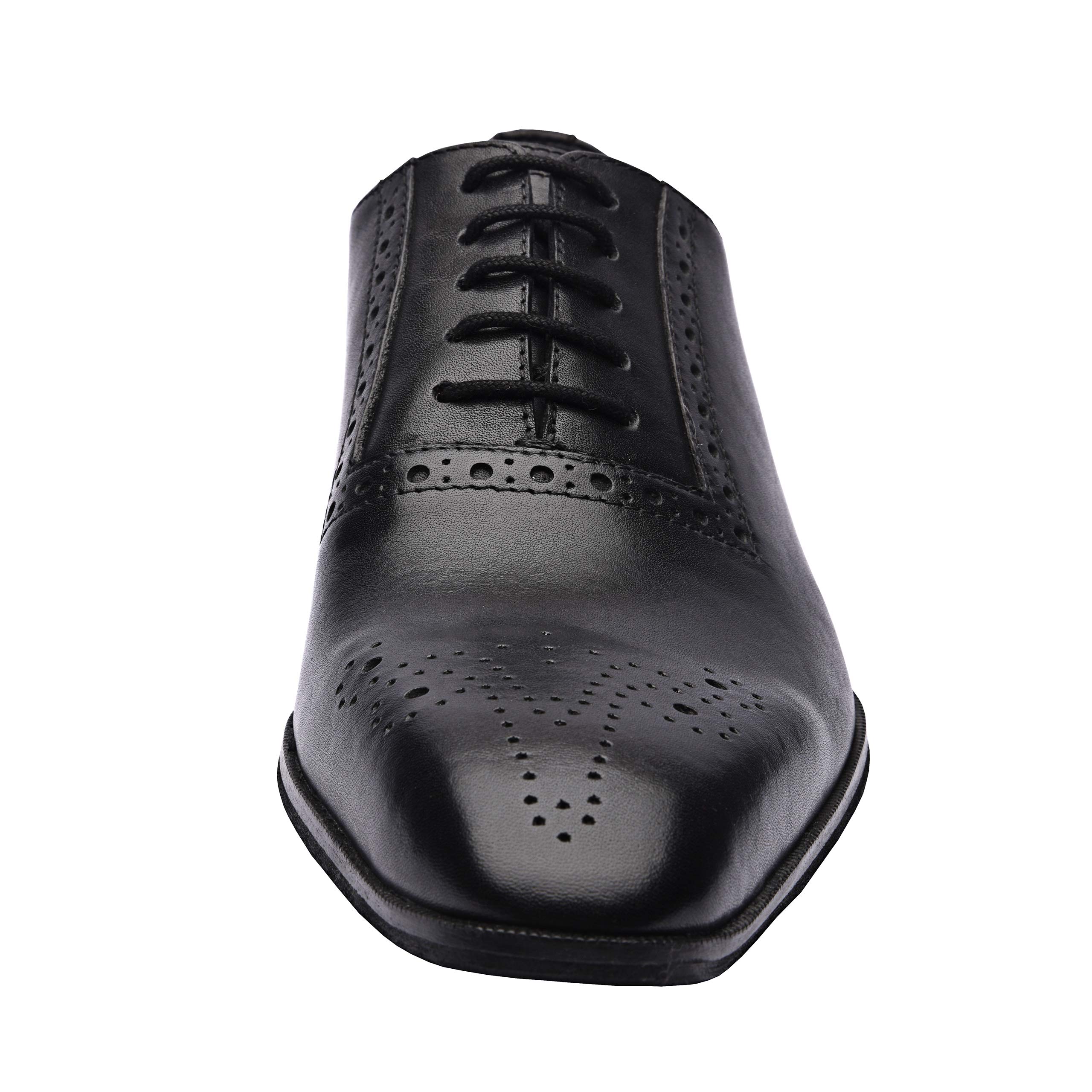 Premium Men's Genuine Leather Oxford Dress Shoes | Handcrafted Italian Brogue Formal Shoes for Weddings & Business | Non-Slip Leather Sole | Perfect for Office, Parties & Special Occasions